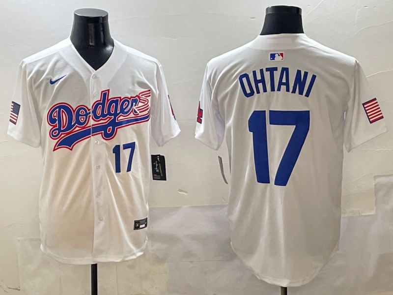 Men Los Angeles Dodgers #17 Ohtani White Second generation Joint Name Nike 2025 MLB Jersey style 2